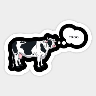 Cartoon Cow Moo Sticker